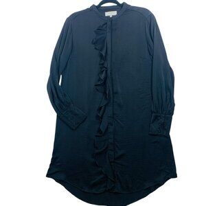 boho long sleeve tunic shirt  dress button down black size 38 by Cream (lowette)